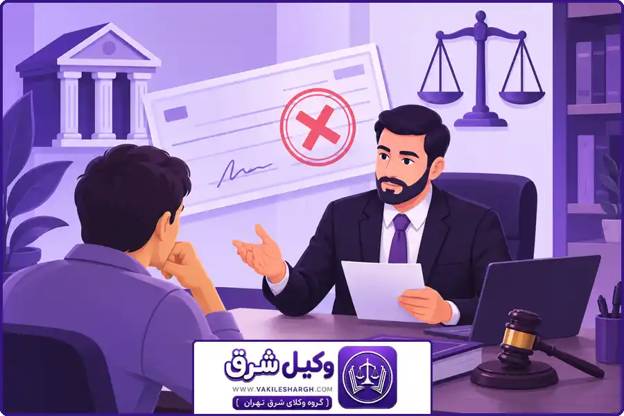 وکیل چک برگشتی شرق تهران | مسدود بودن حساب صادرکننده