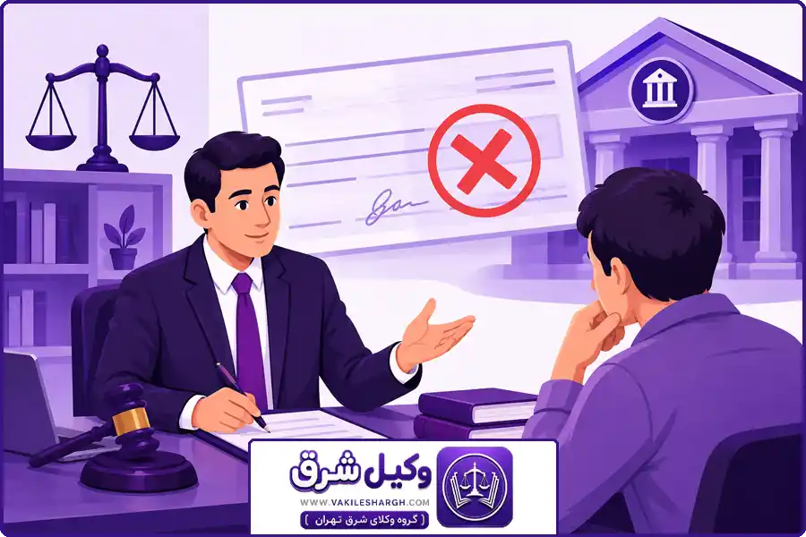 وکیل چک برگشتی شرق تهران | پیگیری پرونده تا اجرای حکم