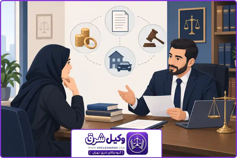 هزینه وکیل برای مهریه | هزینه وکیل برای توقیف اموال بابت مهریه